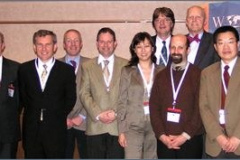 The WOM 2007 Steering Committee - From left to right: Ian Hutchings, Ken Budinski, Peter Filip, Phillip Shipway (back row), Mark Rainforth, Christina Lim, Alfonse Fischer (back row), Steve Shaffer, Ken Ludema (back row), Aiguo Wang  Jeff Hawk (back row), Peter Blau