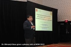 Dr. Bikramjit Basu gives a plenary talk at WOM 2013